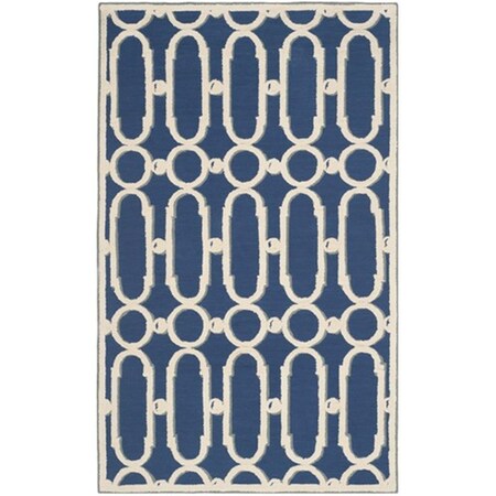 Safavieh Newport Hand Hooked Accent Rug- Royal Blue - White- 2 x 3 ft. NPT434C-2